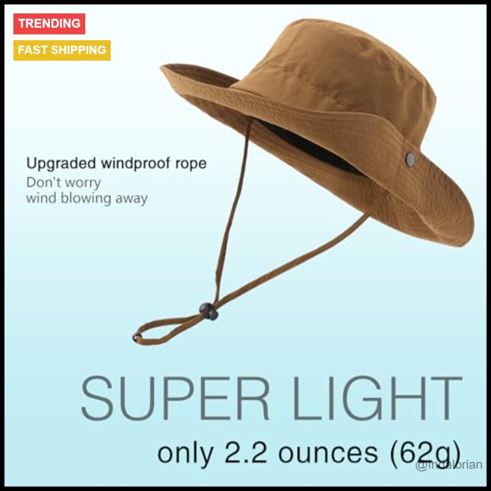 Quick Dry Waterproof Sun Hat Adjustable Wide Brim… - image 4